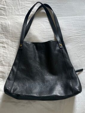 American Leather Company hobo shoulder handbag purse in pebbled black leather